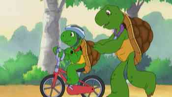 Franklin conduce una bicicleta