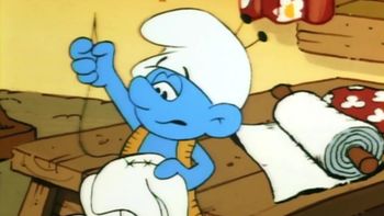 La aguja mágica de pitufo sastre
