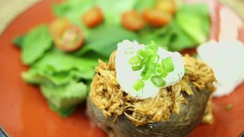 Papas ranch rellenas de pollo