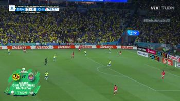 ¡YA ES GOLEADA! Guimarães empujó el balón para marcar el tercero de Brasil