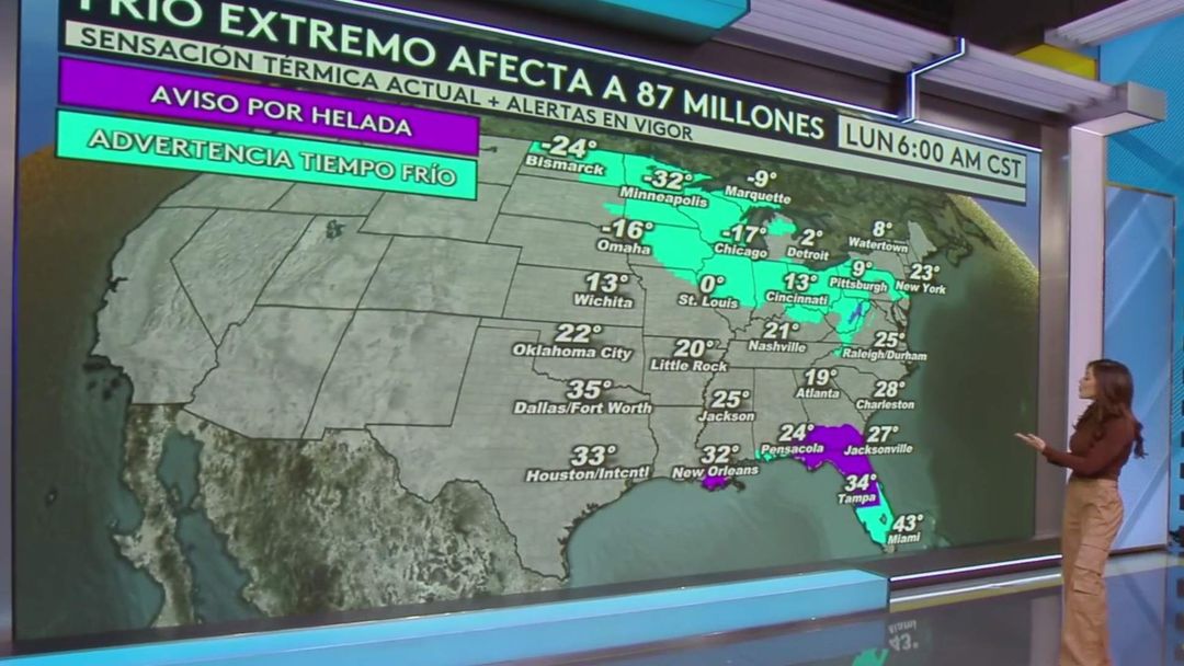 Pronóstico del tiempo hoy 19 de enero 2026: Cae la primera nevada al sureste de EEUU | ViX