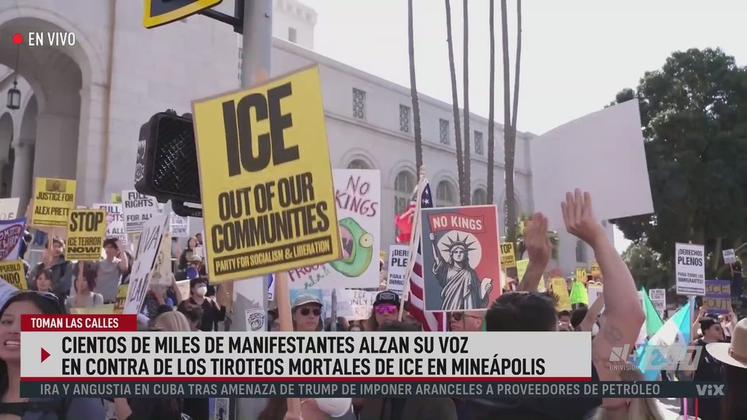 Manifestantes en Los Ángeles muestran su apoyo para exigir que ICE se retire del país | ViX