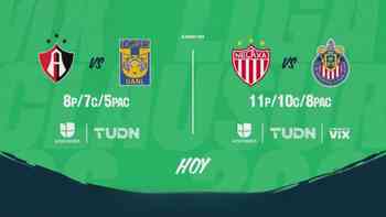 ¿Cuándo y dónde ver en vivo y gratis el Atlas Vs Tigres y el Necaxa Vs Chivas de la Liga MX? este miércoles 22 abril del 2026