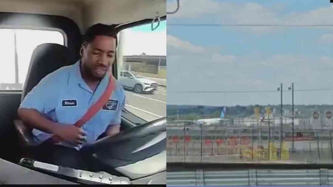 Avión tira poste en carretera al costado del aeropuerto de Newark y provoca accidente de camión | ViX